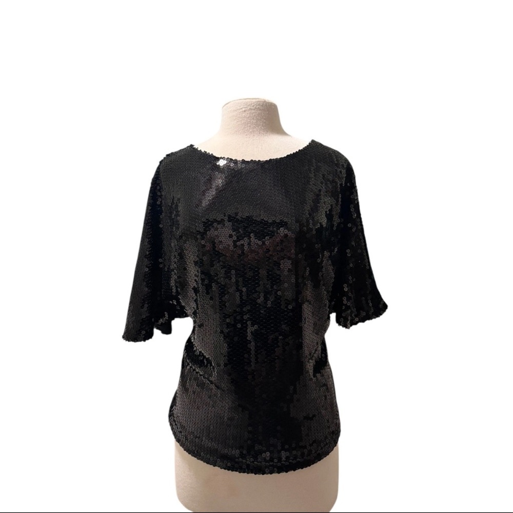 WD.NY Shimmering Black Sequin Top